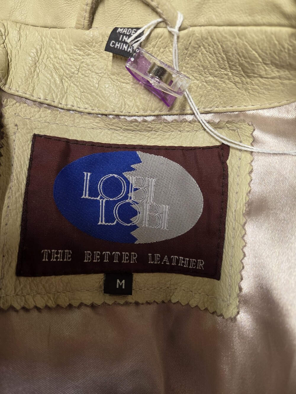 Vintage Lori Lori Lobi Lobi Cream Leather Blazer Jacket Coat Medium - Picture 4 of 6
